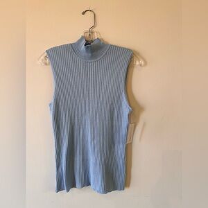 Madison grey chartreuse sleeveless mock turtleneck
